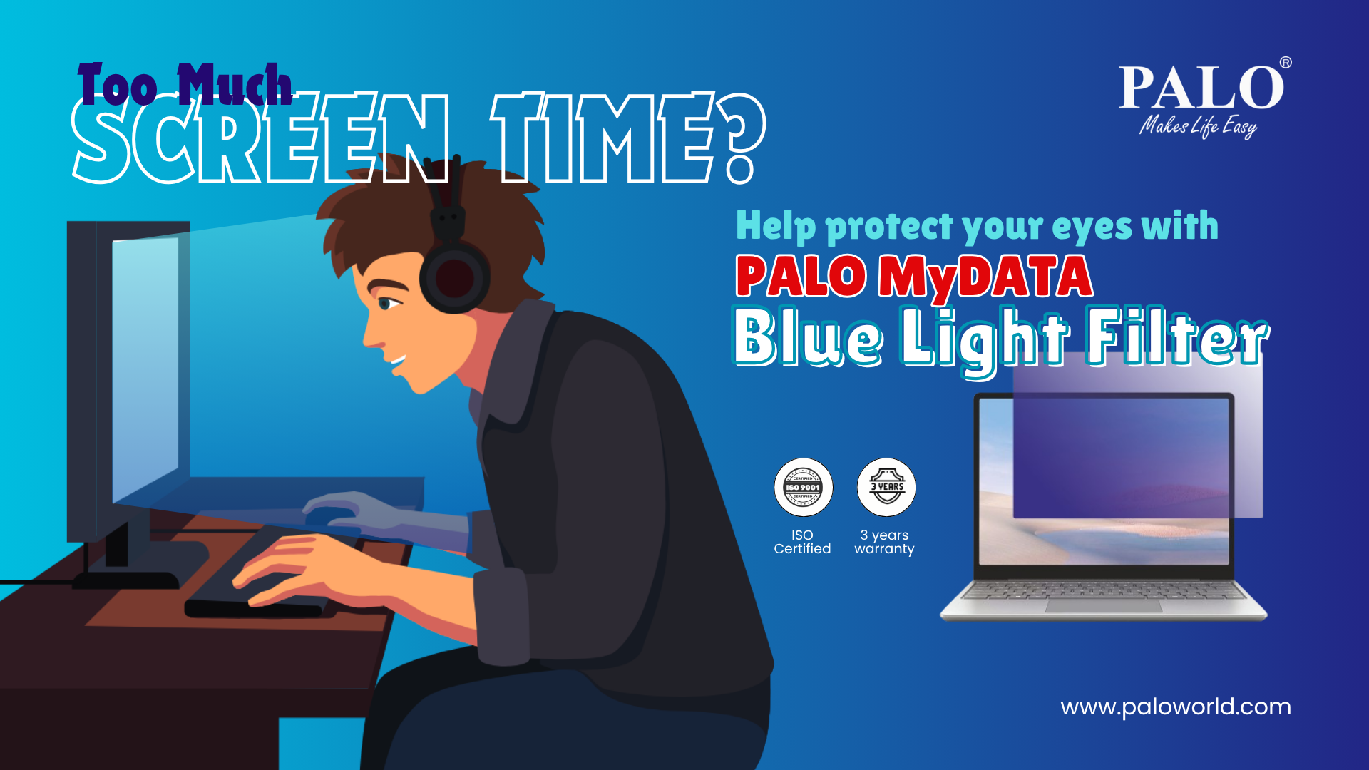 Protect Your Eyes: PALO MyDATA Blue Light Filter for Laptops & Monitors