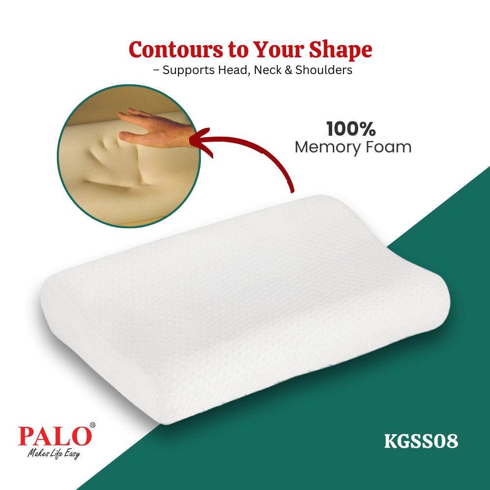 PALO ergonomic pillow made with 100% high-quality memory foam for lasting comfort