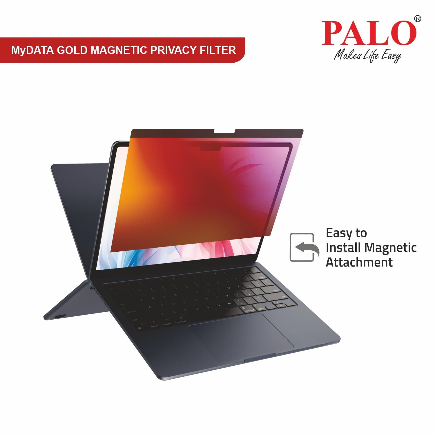 PALO MyDATA GMAPF133 Magnetic Gold Privacy Filter for Apple  M1 Macbook Air / Pro 13 inch