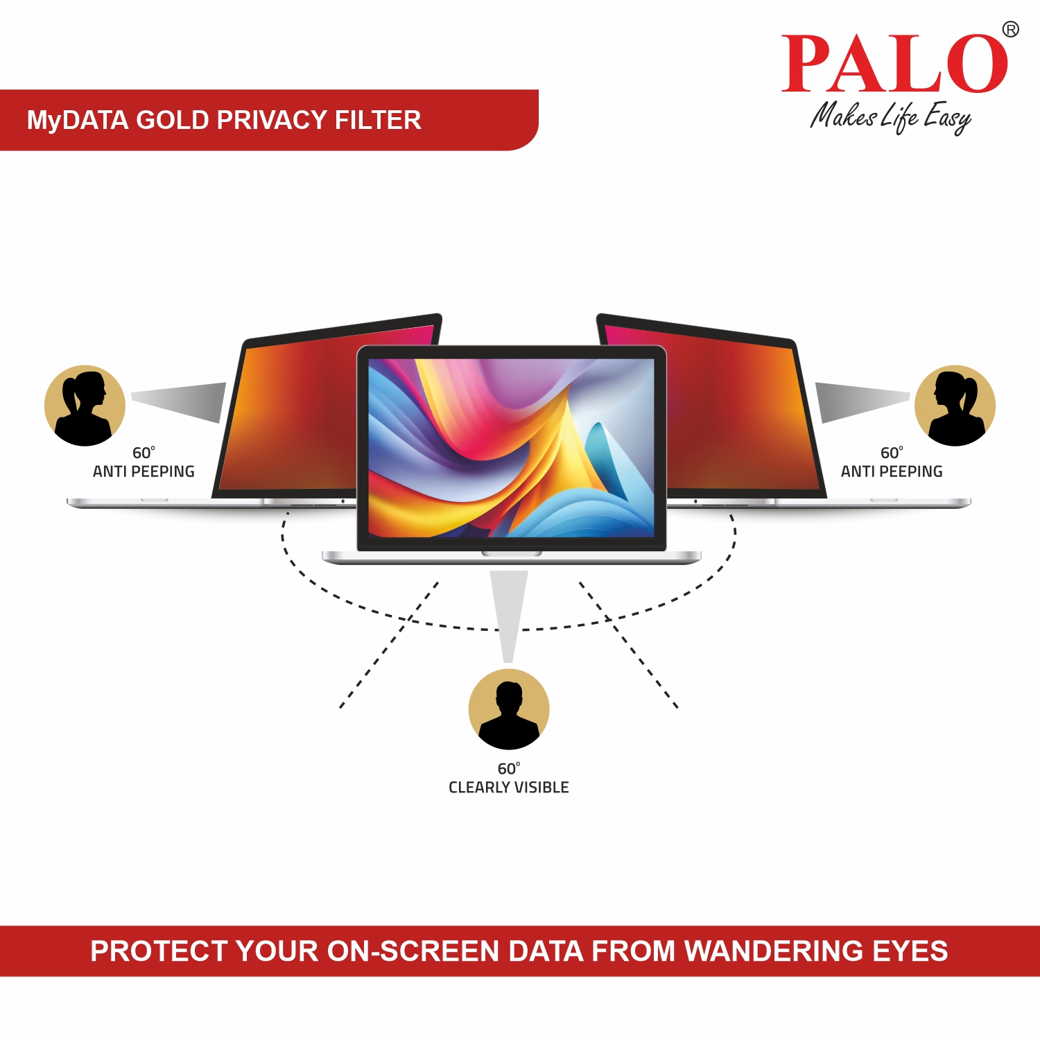 PALO MyDATA GPF14.0W9 Widescreen Gold Privacy Filter for Laptop (16:9)
