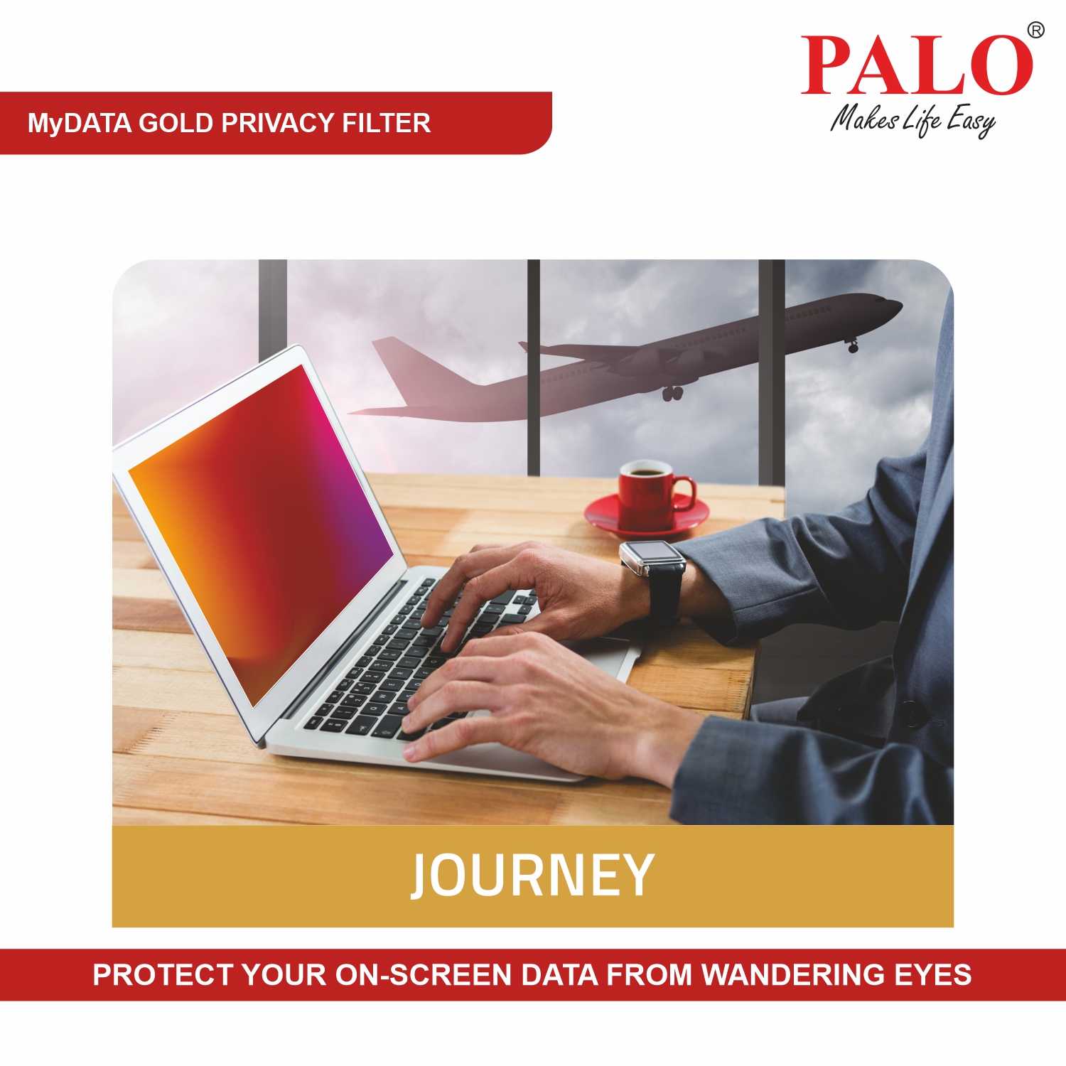 PALO MyDATA GPF14.0W9 Widescreen Gold Privacy Filter for Laptop (16:9)