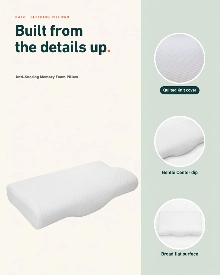 PALO Anti-Snoring Memory Foam Pillow