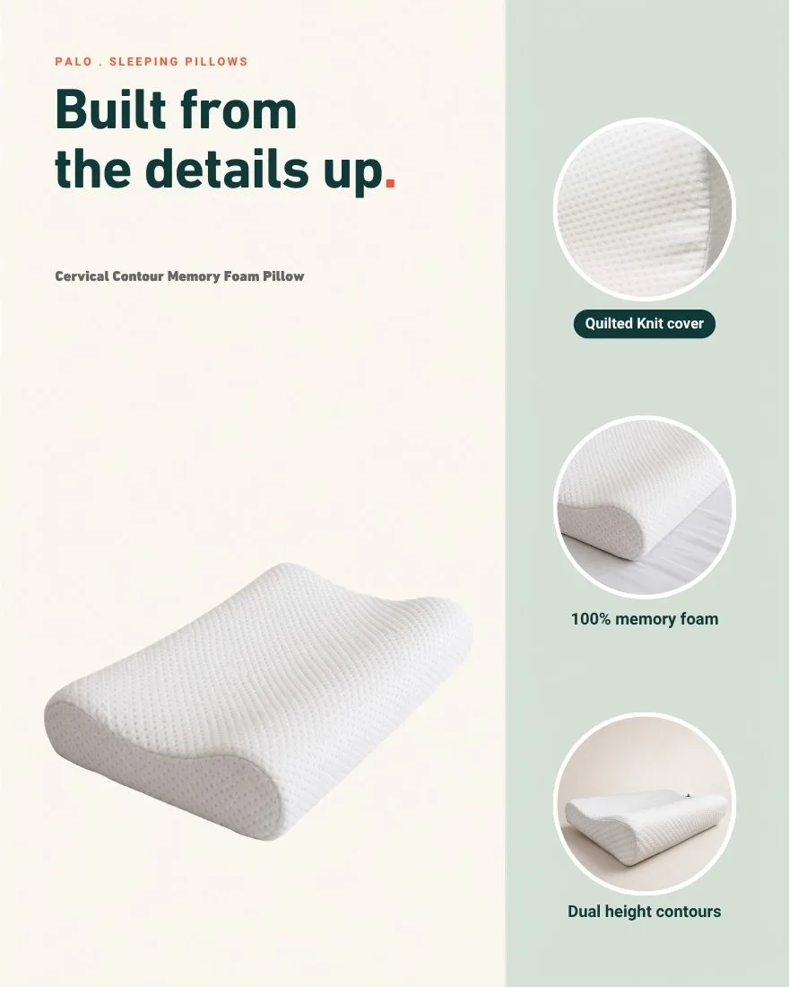 PALO Cervical Contour Memory Foam Pillow