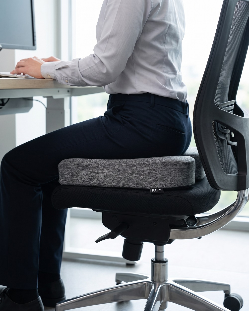 PALO Orthopedic Memory Foam Sit-Right Coccyx Cushion
