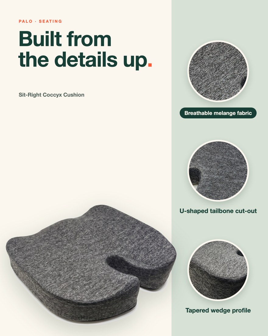 PALO Orthopedic Memory Foam Sit-Right Coccyx Cushion
