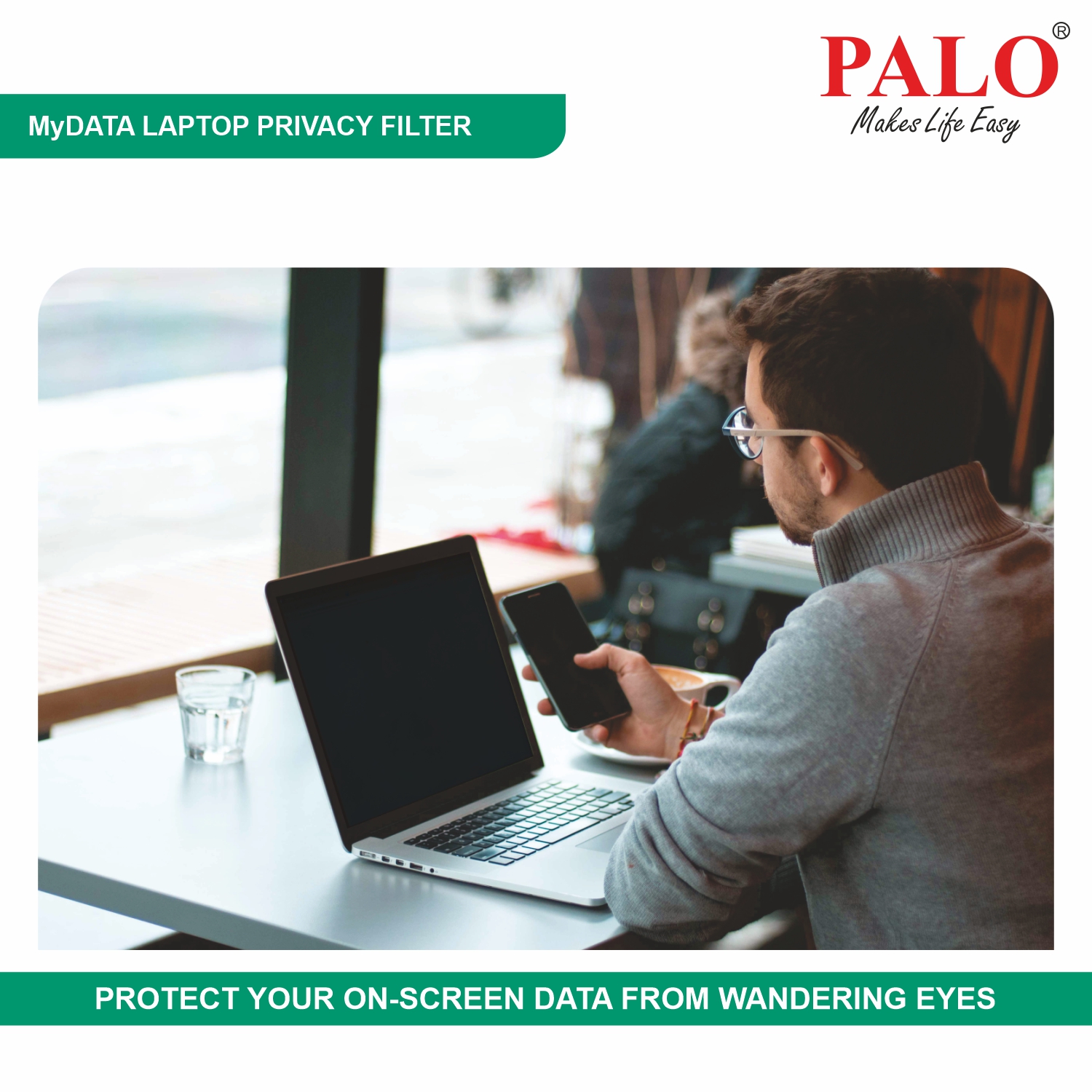 PALO MyDATA PF14.0W9 Widescreen Privacy Filter for Laptop (16:9)