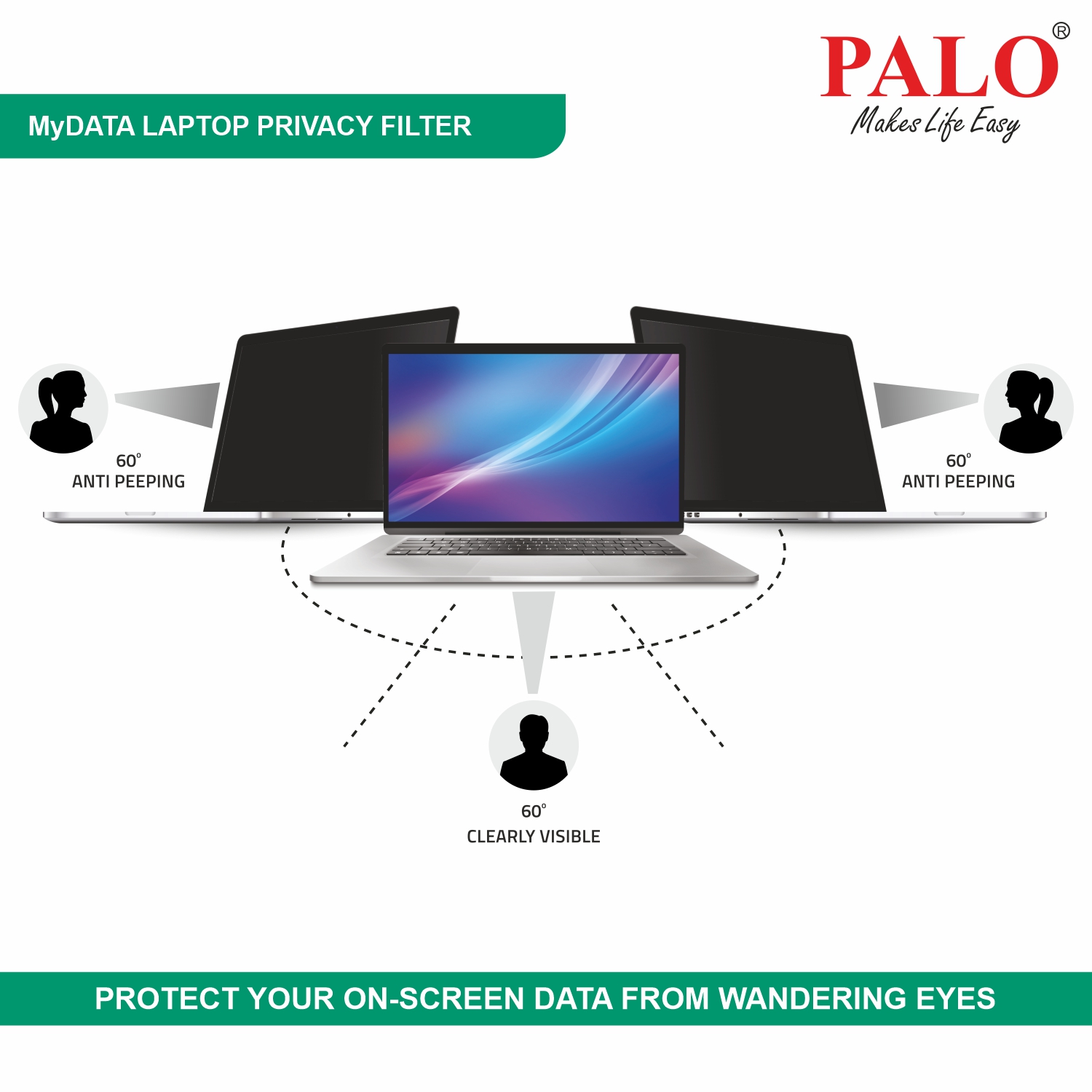 PALO MyDATA PF16.0W Widescreen Privacy Filter for Laptop (16:10)